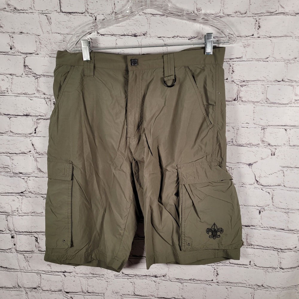 Boy Scouts of America Centennial Uniform Shorts Mens Medium Green Cargo Supplex